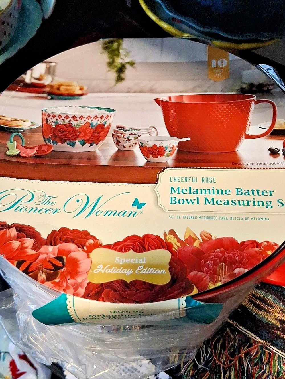 The Pioneer Woman Cheerful Rose Melamine Batter Bowl Measuring Set Bowl
